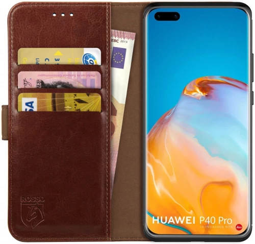 Rosso Element PU Θήκη Πορτοφόλι Huawei P40 Pro - Brown (8719246238703)