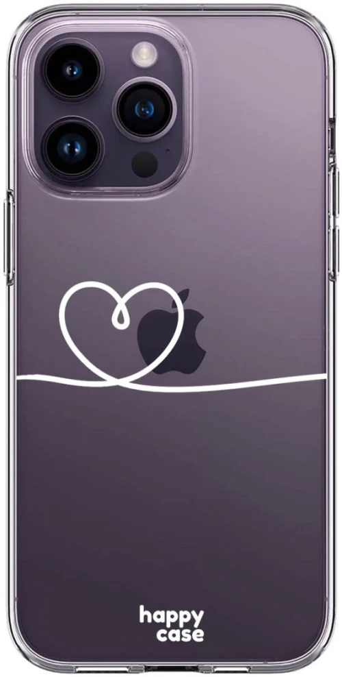 HappyCase Διάφανη Θήκη Σιλικόνης Apple iPhone 14 Pro - Heart Print (8719246373244)