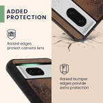 KWmobile Σκληρή Ξύλινη Θήκη με TPU Bumper - Google Pixel 8 - Walnut / Rising Sun (61875.01)