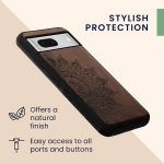 KWmobile Σκληρή Ξύλινη Θήκη με TPU Bumper - Google Pixel 8 - Walnut / Rising Sun (61875.01)