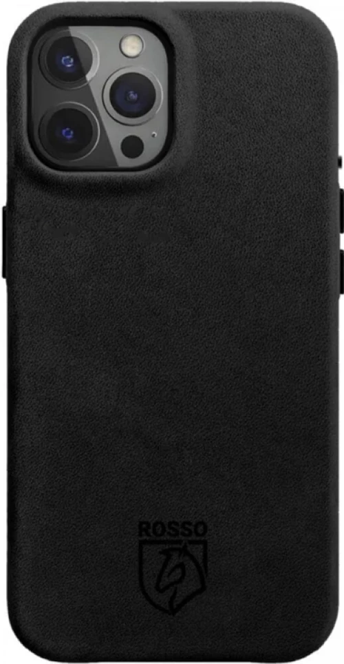 Rosso Elite Back Cover - Δερμάτινη Θήκη MagSafe - Apple iPhone 15 Pro Max - Black (8719246442025)