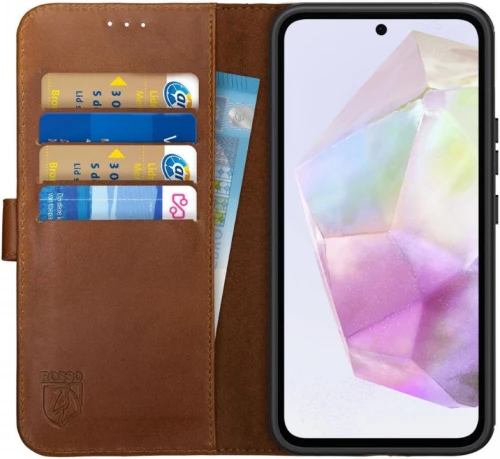 Δερμάτινη Θήκη Πορτοφόλι - Samsung Galaxy A35 - Rosso Deluxe - Brown (8719246438356)