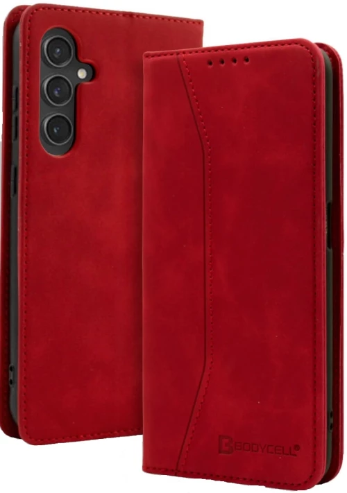Θήκη Πορτοφόλι - Samsung Galaxy S24 Plus - Bodycell Book Case - Red (5206015073540)