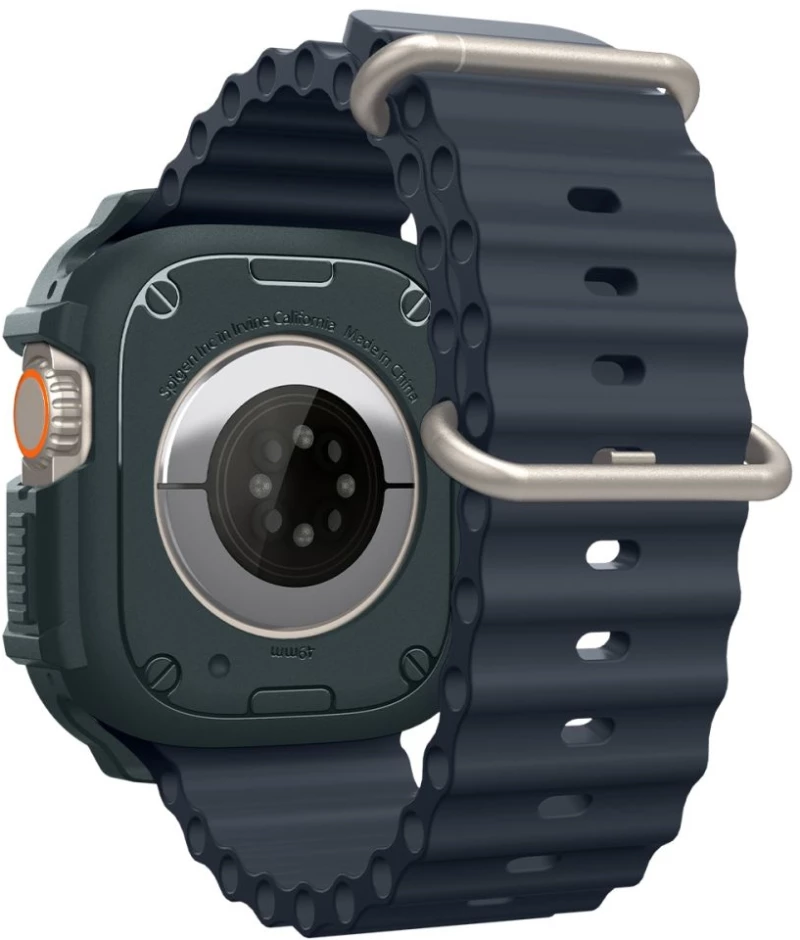 Spigen Rugged Armor - Θήκη Σιλικόνης Apple Watch Ultra 2 / Ultra 1 49mm - Abyss Green (ACS07383)