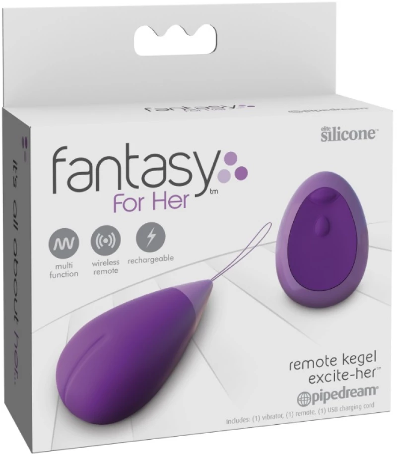 Δονούμενο Αυγό με Τηλεκοντρόλ Kegel Excite-Her Μοβ
