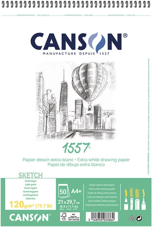 ΜΠΛΟΚ CANSON 1557 SP SKETCH A4 120gr 50Φ