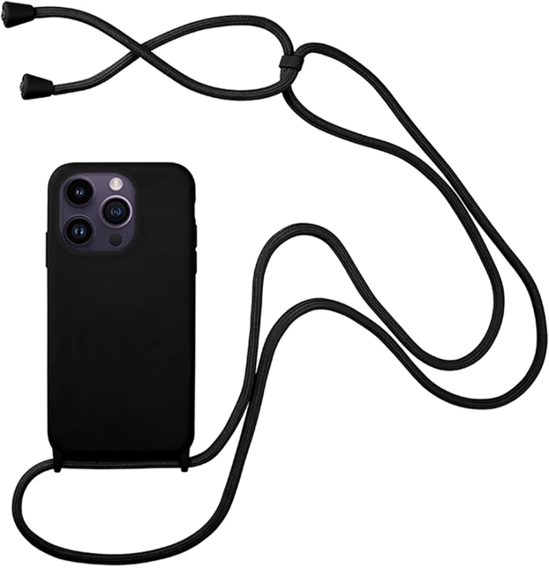 Θήκη Σιλικόνης με Κορδόνι CarryHang Sonique Apple iPhone 14 Pro Max Μαύρο - Sonique - Μαύρο - iPhone 14 Pro Max - Θήκες Πλάτης