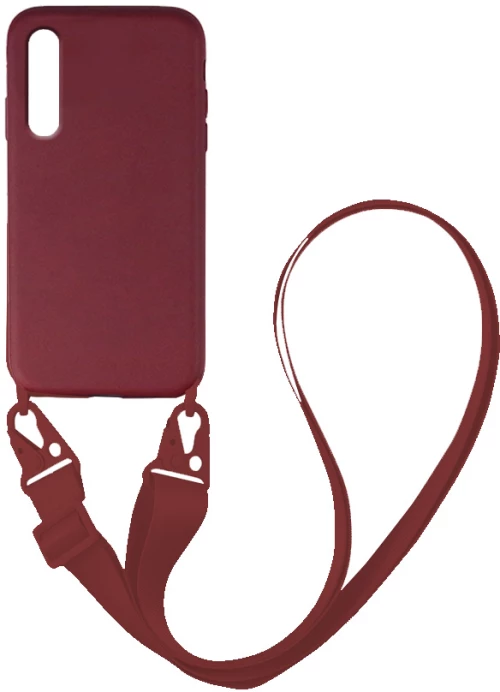 Θήκη Σιλικόνης με Strap CarryHang Sonique Samsung Galaxy A50 / Galaxy A50S / Galaxy A30S Μπορντώ - Sonique - Μπορντώ - Galaxy A30s, Galaxy A50, Galaxy A50S - Θήκες Πλάτης