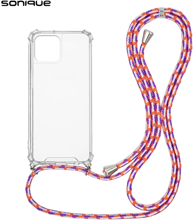 Θήκη Σιλικόνης με Κορδόνι Sonique Armor Clear Apple iPhone 15 Rainbow Κοραλλί - Sonique - Rainbow Κοραλλί - iPhone 15 - Θήκες Πλάτης