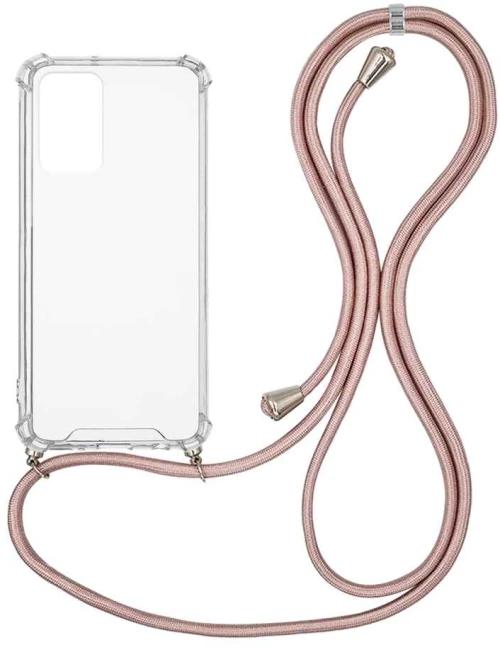 Θήκη Σιλικόνης με Κορδόνι Sonique Armor Clear Xiaomi Redmi Note 10 Pro Ροζ Χρυσό Σατινέ - Sonique - Ροζ Χρυσό Σατινέ - Redmi Note 10 Pro - Θήκες Πλάτης