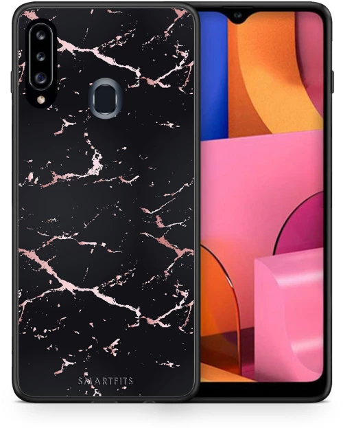 Marble Black Rosegold - Samsung Galaxy A20s case