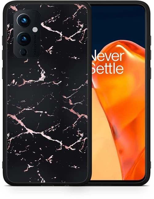 Marble Black Rosegold - OnePlus 9 θήκη