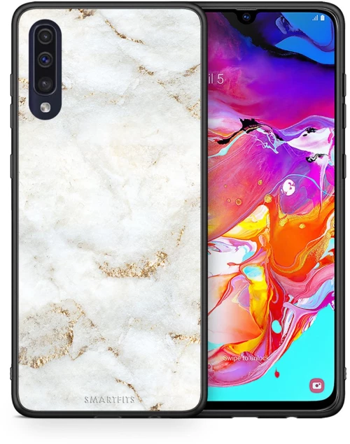White Gold Marble - Samsung Galaxy A70 case