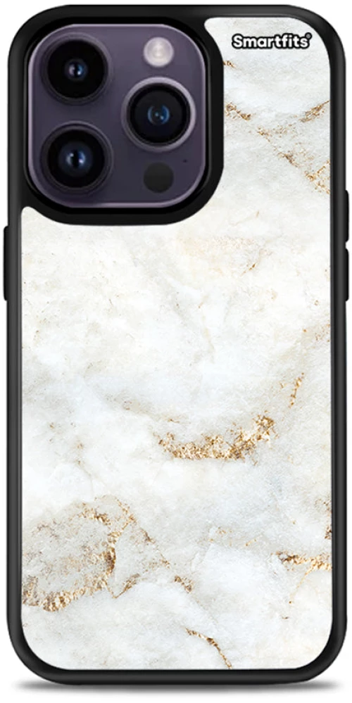 White Gold Marble - iPhone 15 Pro θήκη