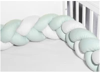 Oliver Baby Des.3130 πλεξούδα Λευκή-Μέντα τριπλή Βαμβακερή 20x200