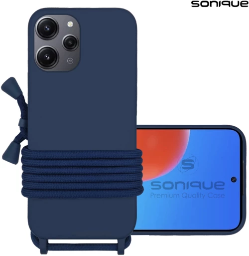 Θήκη Σιλικόνης με Κορδόνι CarryHang Sonique Xiaomi Redmi 12 4G / Redmi 12 5G Μπλε Σκούρο - Sonique - Μπλε Σκούρο - Redmi 12 4G, Redmi 12 5G - Θήκες Πλάτης