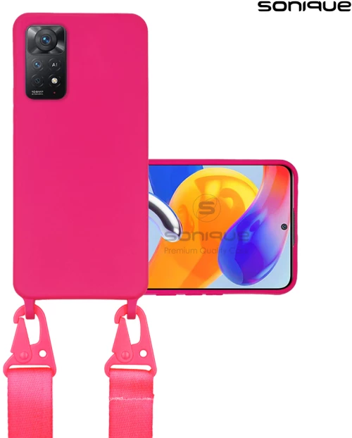Θήκη Σιλικόνης με Strap CarryHang Sonique Xiaomi Redmi Note 11 Pro 4G/5G / Redmi Note 12 Pro 4G Φουξ - Sonique - Φουξ - Redmi Note 11 Pro 4G/5G, Redmi Note 12 Pro 4G - Θήκες Πλάτης