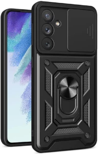 Bodycell Armor Slide - Ανθεκτική Θήκη Samsung Galaxy S23 FE με Κάλυμμα για την Κάμερα & Μεταλλικό Ring Holder - Black (5206015072260)