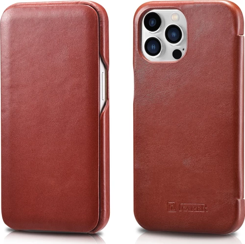 iCarer Vintage Series Curved Edge - Δερμάτινη Θήκη Apple iPhone 13 Pro - Red (RIX1303-RD)
