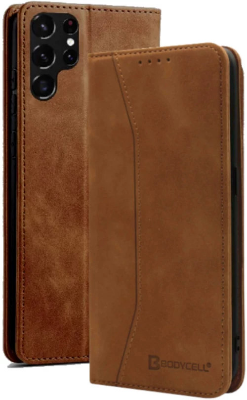 Bodycell Θήκη - Πορτοφόλι Samsung Galaxy S22 Ultra 5G - Brown (5206015058431)