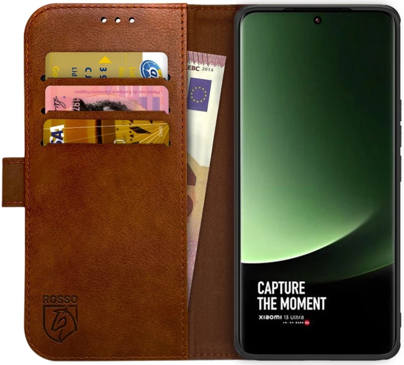Rosso Element PU Θήκη Πορτοφόλι Xiaomi 13 Ultra - Brown (8719246398841)