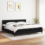Κρεβάτι Boxspring με Στρώμα Μαύρο 200x200 εκ. Υφασμάτινο Μαύρο 3140163