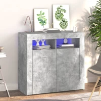 Ντουλάπι με LED Γκρι Σκυροδέματος 80 x 35 x 75 εκ. Γκρι 804332