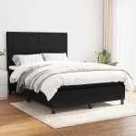 Κρεβάτι Boxspring με Στρώμα Μαύρο 140x200 εκ. Υφασμάτινο Μαύρο 3141619