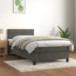 Κρεβάτι Boxspring με Στρώμα Σκούρο Γκρι 80x200 εκ. Βελούδινο Γκρι 3141330