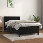 Κρεβάτι Boxspring με Στρώμα Μαύρο 80 x 200 εκ. Βελούδινο Μαύρο 3130987