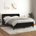 Κρεβάτι Boxspring με Στρώμα Μαύρο 140x190 εκ. Βελούδινο Μαύρο 3127489