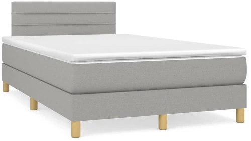 Κρεβάτι Boxspring με Στρώμα & LED Αν.Γκρι 120x190εκ. Υφασμάτινο Γκρι 3270095