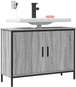 Ντουλάπι Νιπτήρα Μπάνιου Γκρι Sonoma 80x30x60 εκ. Επεξ. Ξύλο Γκρι 842454