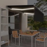 Τέντα Αυτόματη με Σκίαστρο/LED/Αισθ. Ανέμου Ανθρακί 4 x 3 μ. Ανθρακί 3069434