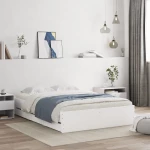 Πλαίσιο Κρεβατιού με Συρτάρια Λευκό 135x190 εκ Επεξεργ. Ξύλο Λευκό 3207308