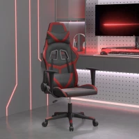 Καρέκλα Gaming Μασάζ Μαύρο/μπορντό από Συνθετικό Δέρμα Κόκκινο 345430