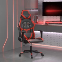 Καρέκλα Gaming Μασάζ Μαύρο/Κόκκινο από Συνθετικό Δέρμα Μαύρο 3143666