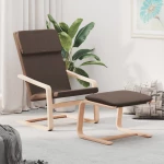 Πολυθρόνα Relax Σκούρο Καφέ Υφασμάτινη με Υποπόδιο Καφέ 3154417