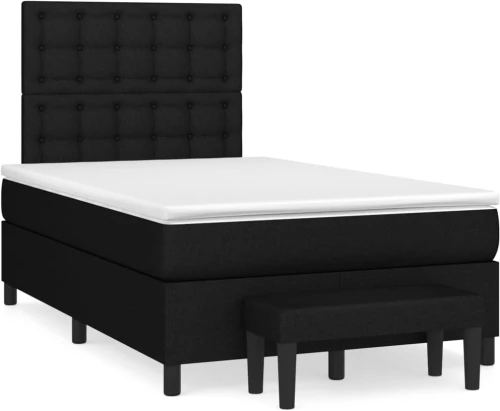 Κρεβάτι Boxspring με Στρώμα Μαύρο 120x190 εκ. Υφασμάτινο Μαύρο 3270385