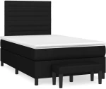 Κρεβάτι Boxspring με Στρώμα Μαύρο 120x190 εκ. Υφασμάτινο Μαύρο 3270364