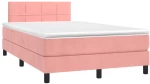 Κρεβάτι Boxspring με Στρώμα & LED Ροζ 120x190 εκ. Βελούδινο Ροζ 3270158