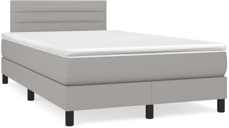 Κρεβάτι Boxspring με Στρώμα & LED Αν.Γκρι 120x190εκ. Υφασμάτινο Γκρι 3270046