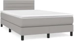 Κρεβάτι Boxspring με Στρώμα & LED Αν.Γκρι 120x190εκ. Υφασμάτινο Γκρι 3270046