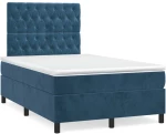 Κρεβάτι Boxspring με Στρώμα Σκούρο Μπλε 120x190 εκ. Βελούδινο Μπλε 3270017