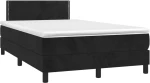 Κρεβάτι Boxspring με Στρώμα & LED Μαύρο 120x190 εκ. Βελούδινο Μαύρο 3270149
