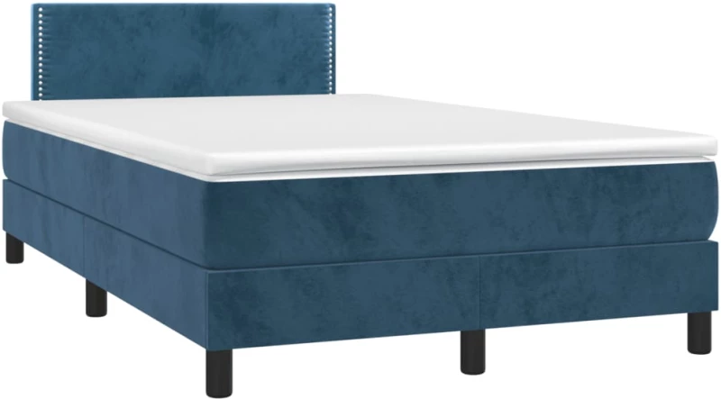 Κρεβάτι Boxspring με Στρώμα & LED Σκ. Μπλε 120x190εκ. Βελούδινο Μπλε 3270151