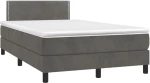 Κρεβάτι Boxspring με Στρώμα & LED Σκ.Γκρι 120x190εκ. Βελούδινο Γκρι 3270148