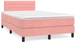 Κρεβάτι Boxspring με Στρώμα & LED Ροζ 120x190 εκ. Βελούδινο Ροζ 3270164