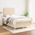 Κρεβάτι Boxspring με Στρώμα Κρεμ 120x200 εκ. Υφασμάτινο Κρεμ 3142486