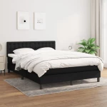 Κρεβάτι Boxspring με Στρώμα Μαύρο 140x200 εκ. Υφασμάτινο Μαύρο 3140379